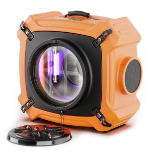 Purificador de Ar Industrial com Filtragem HEPA de 3 Estágios e Saída GFCI, 115V, Alorair HEPA Max 970, Laranja