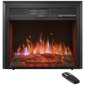 Lareira Elétrica de Embutir A34x86L com Controle Remoto, 1500W, 110v, FLAMESHADE FSEFWTJ34AN, Preto