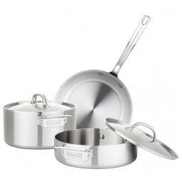 Conjunto de Panelas e Frigideiras de Aço Inoxidável, 5 Peças, VIKING CULINARY 4515 1S05S, Prateado