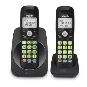 Telefone sem fio VTech VG13121 DECT 6.0 com 2 ramais, Bluetooth, Visor Azul e Branco, Teclas Grandes, Viva-voz, Identificador de Chamadas