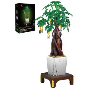 Kit de Construção Bonsai Árvore do Dinheiro com 1000 Peças, JMBricklayer, Verde e Marrom