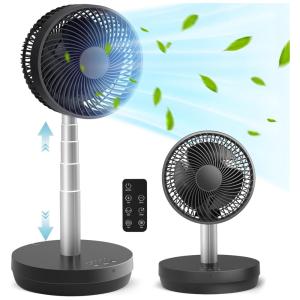 Ventilador Oscilante 2 em 1 Dobrável e Portátil com 10 Velocidades e Controle Remoto, 110V, Antarctic Star, Preto