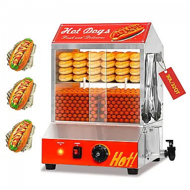 Steamer de Cachorro-Quente, 2 Prateleiras