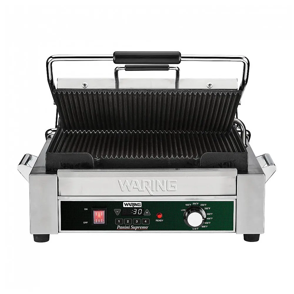 Waring WPG250TX Grelha Panini Sulcada Topo e Base 110V 1800W Superfície aprox.