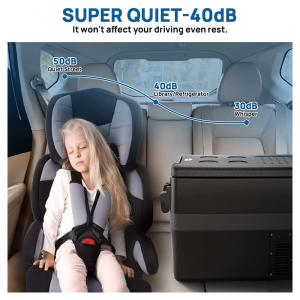 Mini Geladeira Automotiva Portátil, DC 12 24V, AC 110, 40L com Porta Latas, 220v, JOYTUTUS, Preto