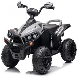 Quadriculo Elétrico Infantil a Bateria 12V com Faróis LED Alto e Baixo, NITOESS, Amarelo