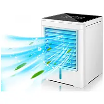 Climatizador Portátil com 3 Velocidades, 7 Luzes Coloridas e Recarregável por USB, GOFOIT, Branco
