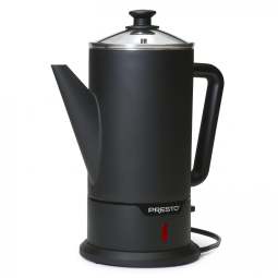 Cafeteira em Aço Inoxidável com Capacidade para 12 Xícaras, Design Moderno e Alça que Permanece Fria, Presto 02815, Preto Fosco