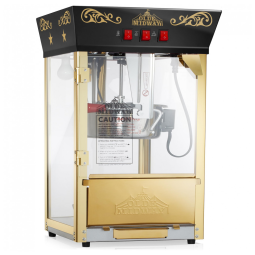 Pipoqueira Elétrica de Bancada Estilo Cinema com Chaleira de 295g e Capacidade 4L, 850w, Olde Midway Vintage, Preta