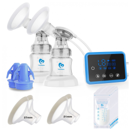 Bomba Tira Leite Dupla Portátil com Controle Digital, BELLABABY C2IINVB07CZZN1VXR, Azul