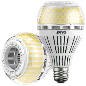 SANSI Lâmpada LED 250W 4000 Lumens 5000K Branca com Base E26, 2 Unidades