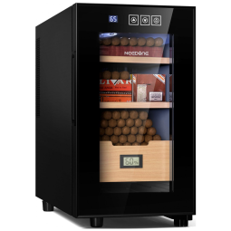 Umidor Elétrico para Charutos 150 Unidades com Prateleiras, Higrômetro e Luz Led, 110 Volts, NEEDONE, Preto