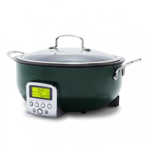 Panela Elétrica Multifuncional 6L de Cerâmica Antiaderente e Tela LED, 110V 1800W, GreenPan, Verde