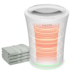 Aquecedor de Toalha Elétrico 20L com Desligamento Automático, Temporizador de 3 Níveis, Alarme de Aviso e Luz RGB, 110V Lagute, Branco