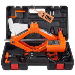 Macaco Tesoura Elétrico 3 Toneladas com Controle e Selas Duplas, 12V VEVOR