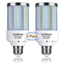 Lâmpada LED 200W 6000 Lumens 6500K Branca com Base E26, E27, 2 Unidades, FANNICOO, Branco