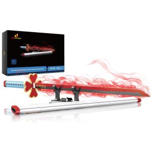 Kit de Construção Espada Nichirin com 780 Peças, JMBricklayer, Vermelha