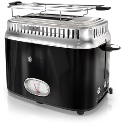 Torradeira Elétrica Estilo Retrô, 2 fatias, 110v, RUSSELL HOBBS TR9150BKR, Preto