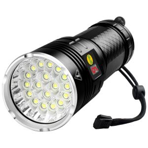 Lanterna de 10000 Lúmens LED Super Brilhante 300mt de Alcance Bateria Recarregável USB