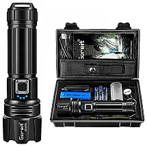 Goreit Lanterna 10000LM, Distancia 500 M, com USB, à Prova DÁgua IPX8, Preto