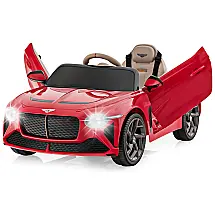 Carro Elétrico Infantil a Bateria com Controle Remoto, Portas de Tesoura, Luzes e Efeitos Sonoros, 12V, Costzon, Vermelho