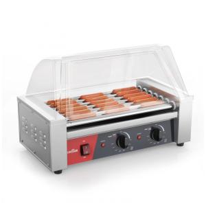 Máquina para Cachorro Quente 7 Rolos até 18 Salsichas com Controle de Temperatura Duplo, 110V 830W, Crosson, Prata