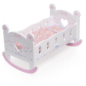 Cama de Boneca de Madeira ROBUD, para Bonecas de até 45cm, com Colchão, Travesseiro e Edredom, Ideal para Presentear Crianças