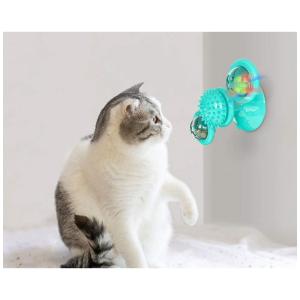 Brinquedo Interativo para Gatos com Ventosa e Luz LED, GBSYU, Azul