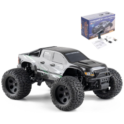Carrinho de Controle Remoto 4x4 Off Road, Escala 1:24 com Bateria de 900mAH, BEEZRC FMS 1 24 Monster Truck RC, Preto