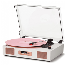 Toca-discos de Vinil Vintage Wireless Bluetooth com Alto-falantes Estéreo, Gravação USB/TF Card, Toca LP com 3 Velocidades por Correia