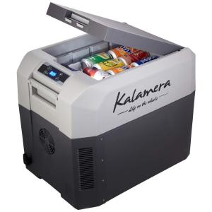 Mini Geladeira Portátil 37 Litros 12, 24V 110, Atinge 0C em 30 Min. Interno e Externo, 220v, KALAMERA, Cinza