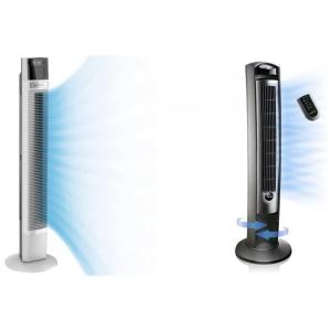 Kit de Ventilador de Torre com 4 Velocidades e Controle de Voz Alexa, 110V, Lasko T48401, Branco e Preto