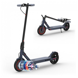 Patinete Elétrico MAXSHOT Preto e Vermelho Motor 350W Pneu Sólido 21.6 cm Modelo V1 120V