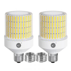 Kit com 2 Lâmpadas de Milho de LED NS Equivalente a 700W, 10500 Lumens, Luz Branca de 5000K, Base E26/E39, 70W para Iluminação de Áreas