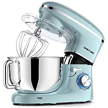Batedeira CHeflee, 600W 6 Velocidades com Tigela de 6,5L em Aço Inox, Ganchos para Massa e Batedor de Claras, Ideal para Cozinheiros