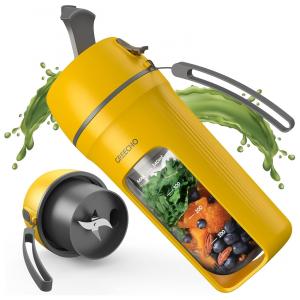 GREECHO Liquidificador de Bancada Portátil 340 mL para Vitaminas, Recarregável, Branco