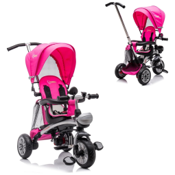 Triciclo Infantil para Passeio com Assento Ajustável 6 Estágios, Idade Recomendada 2 a 5 Anos, NITOESS, Rosa