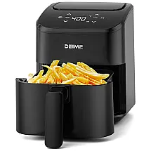 Fritadeira Elétrica AirFryer 6,2L Digital 1500W 110V Cesto Antiaderente Deime Prata