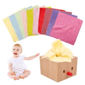 Brinquedo Montessori Caixa Sensorial com Tecido para Bebês d 6 a 12 Meses, Adena Montessori