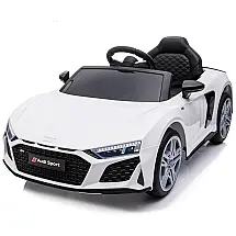 Carro Elétrico Infantil Audi R8 a Bateria 12V 1 Assento com 3 Velocidades e MP3 USB FM e Luzes de LED, SOPBOST, Branco