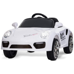 Uenjoy Carro, Carrinho Elétrico 1 Assento 6V, com Luzes de LED e Controle Remoto, Branco