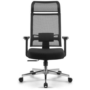 Cadeira de Escritório Ergonômica com Encosto Alto e Apoio de Braço 3D, BILKOH, Preta