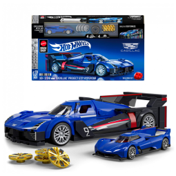 Conjunto de Construção Hot Wheels Speed Series, Cadillac Project GTP Hypercar com 236 Peças, Detalhes Realistas,Mattel