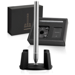 Novium Caneta Esferográfica Executiva Vertical com Tinta e Recarga de Alta Qualidade, Titânio