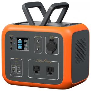 Bluetti AC50S Gerador de Energia Solar Portátil com 2 Tomadas AC, PD 45W, USB e Lanterna, Laranja