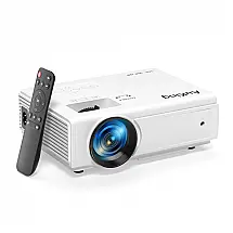 Mini Projetor Full HD 1080P com Entrada HDMI, VGA, USB, AV, Notebook e Smartphone, 110v, AUKING M8 F, Branco