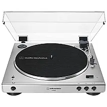 Toca-Discos Estéreo Bluetooth Audio-Technica AT-LP60XBT-SV Prateado, Hi-Fi, 2 Velocidades, Tampa Anti-Ressonância, Prato de Alumínio