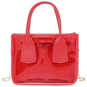 Bolsa Feminina de Ombro 2 em 1 Transparente, NACAITANG, Vermelho