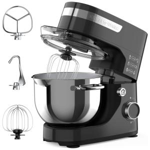 whall Batedeira de Bancada 4L com 12 Velocidades, Aço Inoxidável, 350W, 110V, Preta