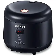 Panela de Arroz Elétrica 2L com Cesto Antiaderente e Função Manter Aquecido, 110V, Dezin, Preta
